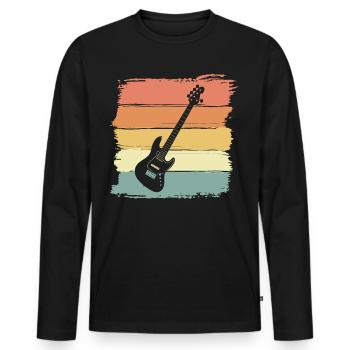 Electric guitar retro vintage - Men's Premium Organic Long Sleeve Shirt - black - Front - Nico (187cm)