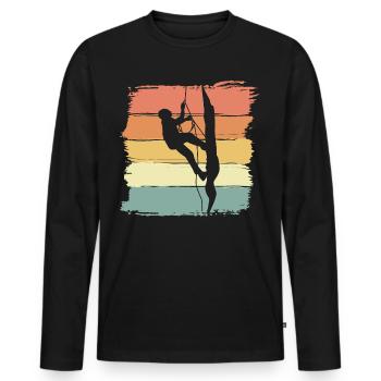 Klettern retro vintage - Männer Premium Bio Langarmshirt - Schwarz - Vorne - Nico (187cm)