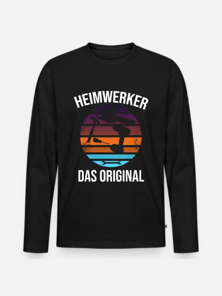 heimwerker das original - Männer Premium Bio Langarmshirt - Schwarz