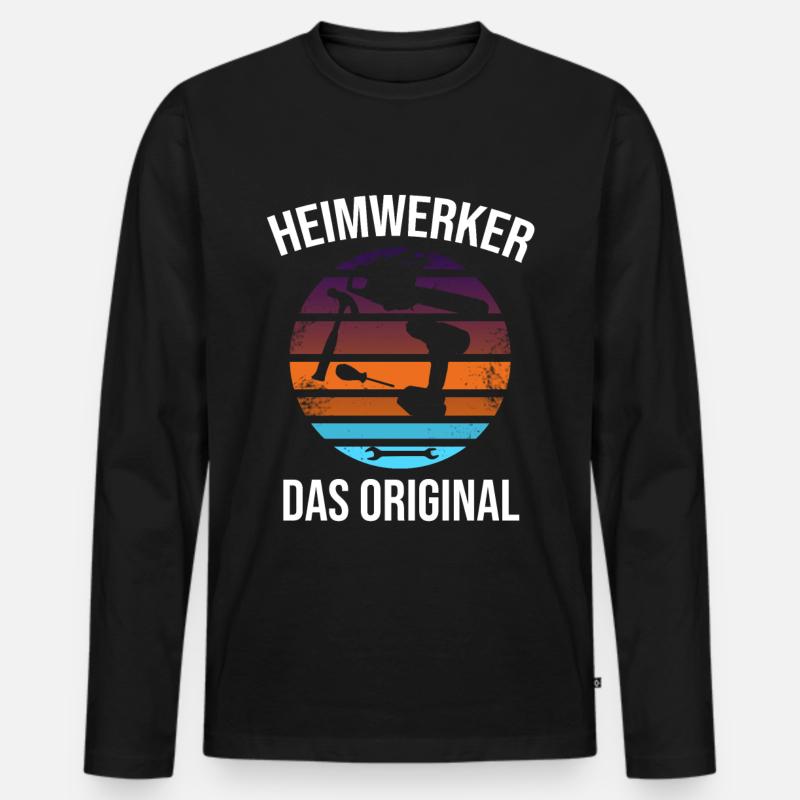 heimwerker das original - Männer Premium Bio Langarmshirt - Schwarz