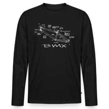 BMX Bike - Men's Premium Organic Long Sleeve Shirt - black - Front - Nico (187cm)