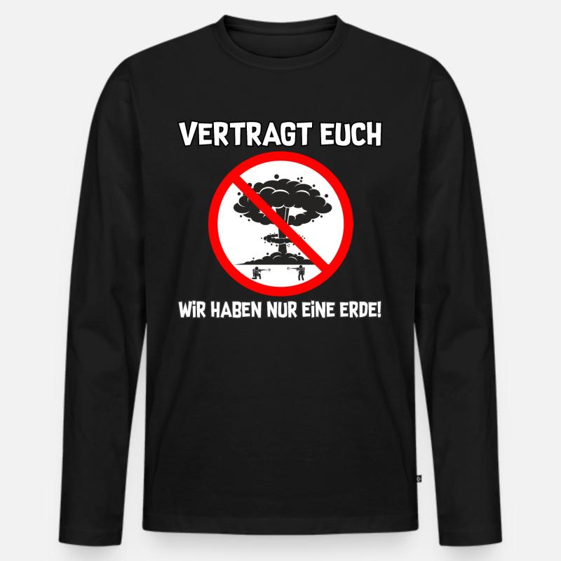 Vertragt euch - Männer Premium Bio Langarmshirt - Schwarz
