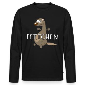 Fettchen - Männer Premium Bio Langarmshirt - Schwarz - Vorne - Nico (187cm)