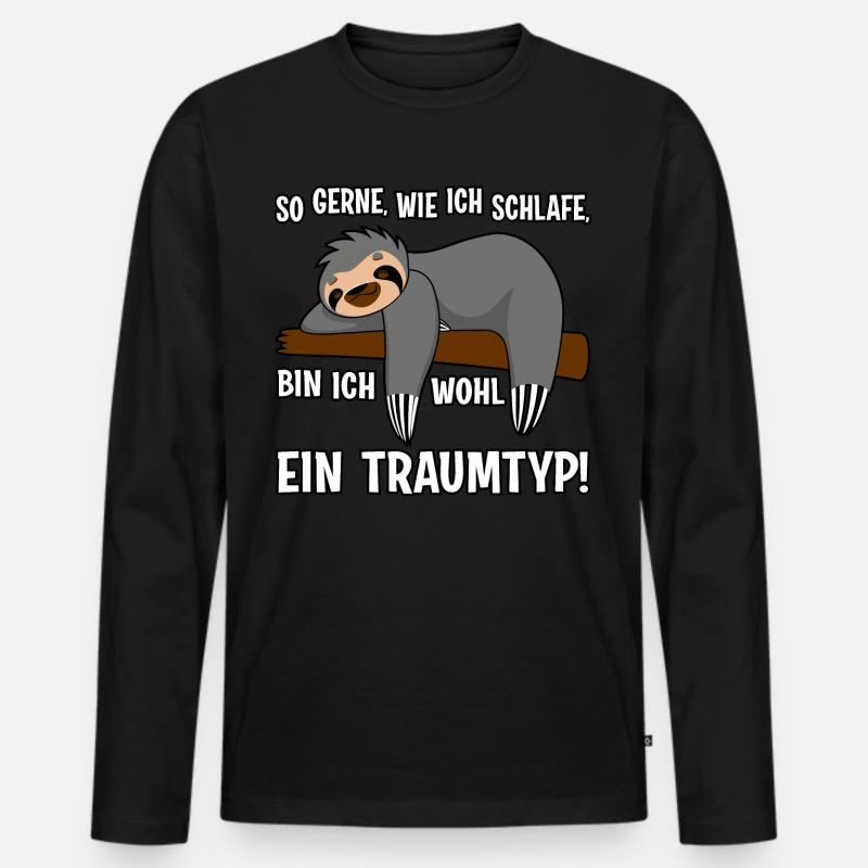 Traumtyp - Männer Premium Bio Langarmshirt - Schwarz