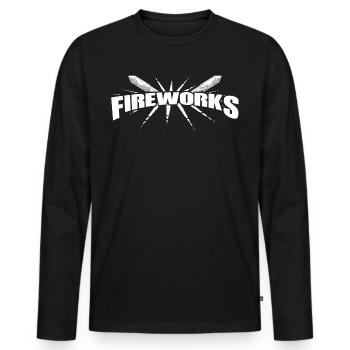 fireworks 05 vuurwerk feuerwerk silvester pyro - Männer Premium Bio Langarmshirt - Schwarz - Vorne - Nico (187cm)