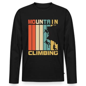Klettern Retro Geschenk - Männer Premium Bio Langarmshirt - Schwarz - Vorne - Nico (187cm)