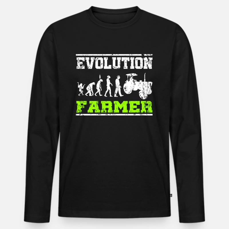Bauer Traktor Evolution - Männer Premium Bio Langarmshirt - Schwarz