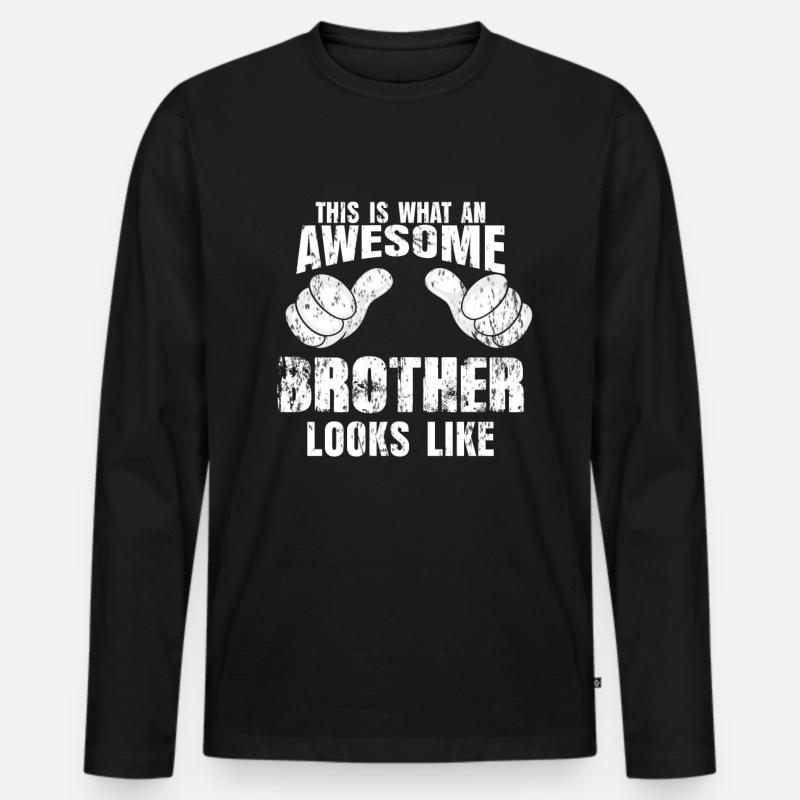 Cooler Bruder - Männer Premium Bio Langarmshirt - Schwarz