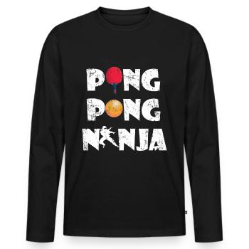 Ping Pong - Men's Premium Organic Long Sleeve Shirt - black - Front - Nico (187cm)