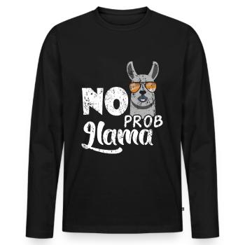 No problem - Men's Premium Organic Long Sleeve Shirt - black - Front - Nico (187cm)