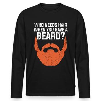Haare Glatze - Männer Premium Bio Langarmshirt - Schwarz - Vorne - Nico (187cm)
