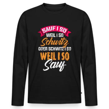 Bier Lustiger Spruch Geschenk - Männer Premium Bio Langarmshirt - Schwarz - Vorne - Nico (187cm)