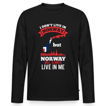 Norway Kingdom - Men's Premium Organic Long Sleeve Shirt - black - Front - Nico (187cm)