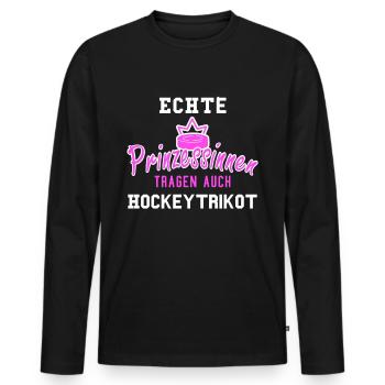 Eishockey Eis Hockey Inline Prinzessin - Männer Premium Bio Langarmshirt - Schwarz - Vorne - Nico (187cm)