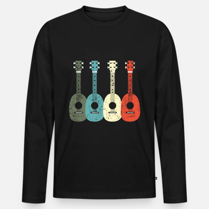 UKULELE - Männer Premium Bio Langarmshirt - Schwarz