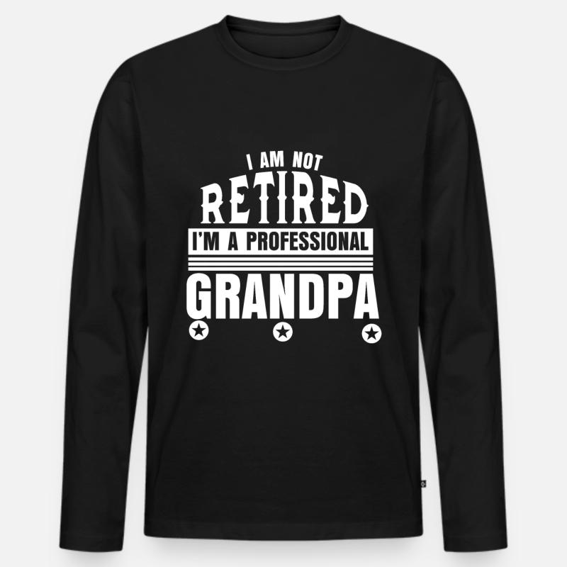 Opa Rente - Männer Premium Bio Langarmshirt - Schwarz