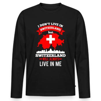 Switzerland Tourist - Men's Premium Organic Long Sleeve Shirt - black - Front - Nico (187cm)
