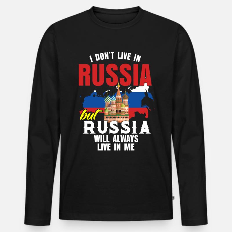 Russland Reise - Männer Premium Bio Langarmshirt - Schwarz