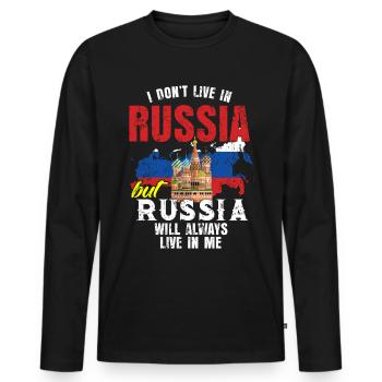 Russia holiday land Putin home gift - Men's Premium Organic Long Sleeve Shirt - black - Front - Nico (187cm)