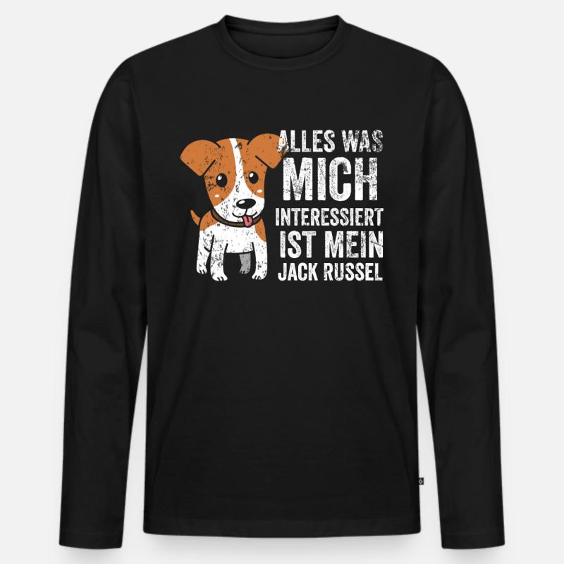 Jack Russel Jagdhund Geschenk - Männer Premium Bio Langarmshirt - Schwarz