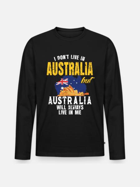 Australia flag holiday gift - Men's Premium Organic Long Sleeve Shirt - black