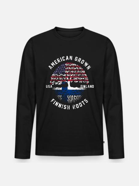 Finland nation flag gift - Men's Premium Organic Long Sleeve Shirt - black