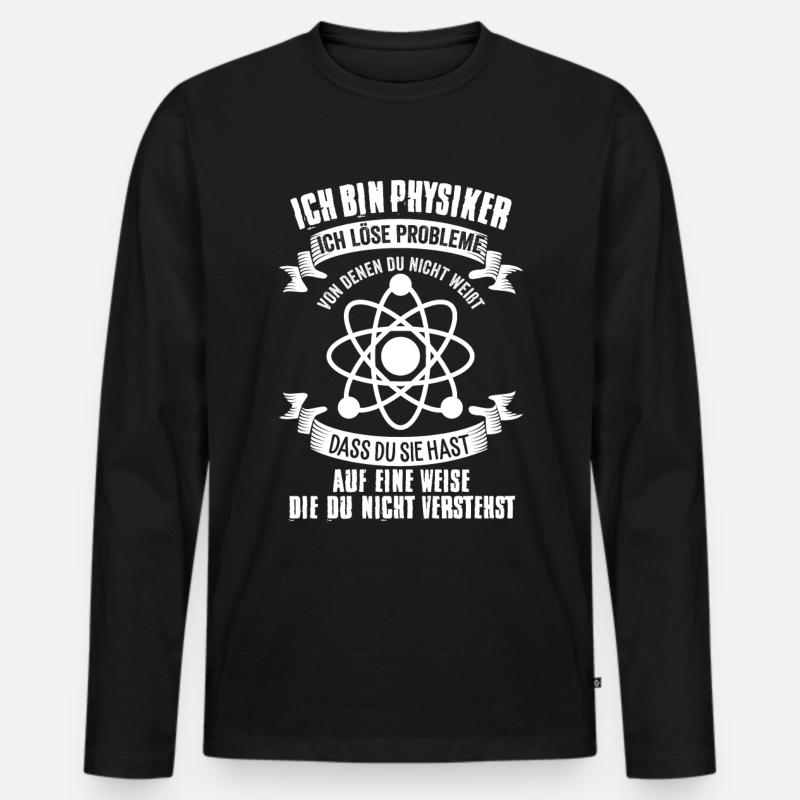 Lehrer Physiker - Männer Premium Bio Langarmshirt - Schwarz