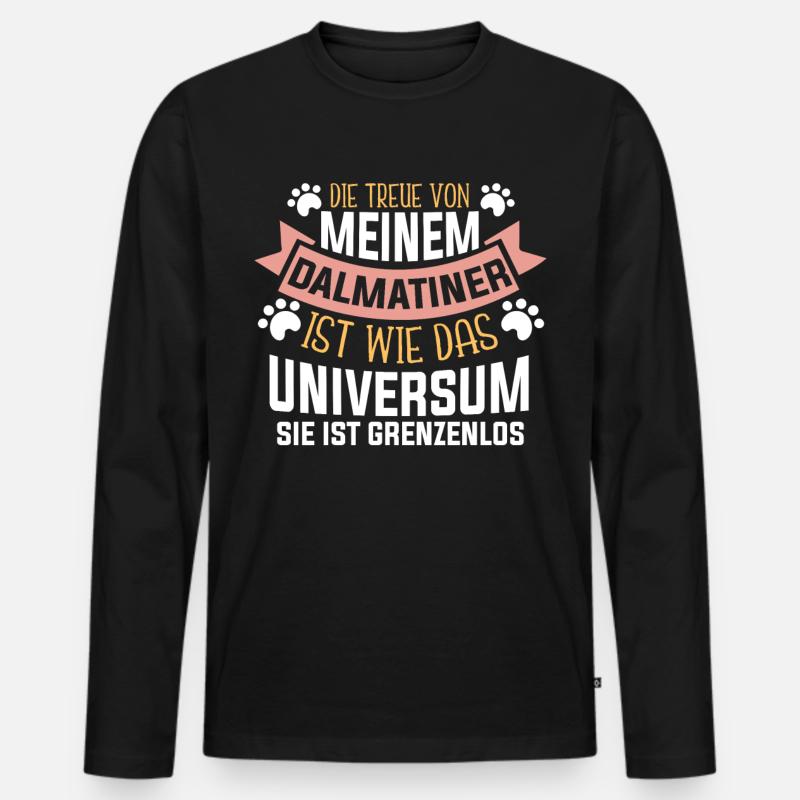 Dalmatiner - Männer Premium Bio Langarmshirt - Schwarz