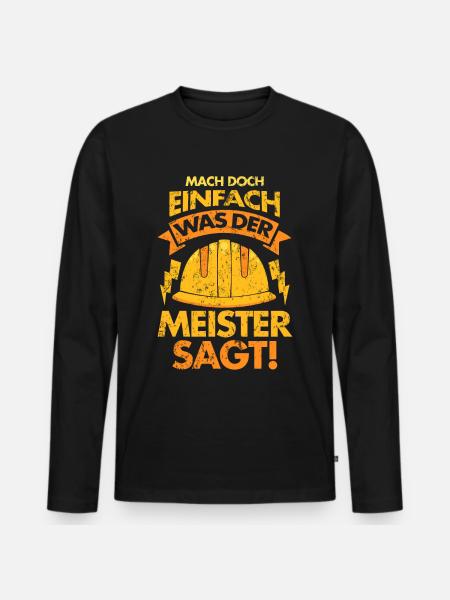 Electrician Master Construction Worker - Men's Premium Organic Long Sleeve Shirt - black