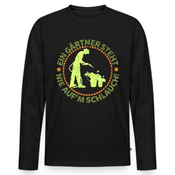 Gardener Garden gardening - Men's Premium Organic Long Sleeve Shirt - black - Front - Nico (187cm)