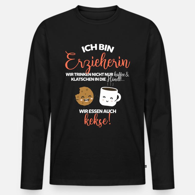 Erzieherin Lehrer - Männer Premium Bio Langarmshirt - Schwarz