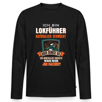 Train driver train - Men's Premium Organic Long Sleeve Shirt - black - Front - Nico (187cm)