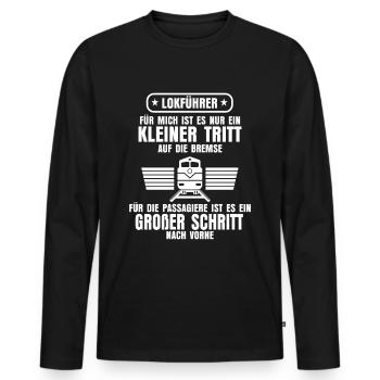 Engine driver steam locomotive - Men's Premium Organic Long Sleeve Shirt - black - Front - Nico (187cm)