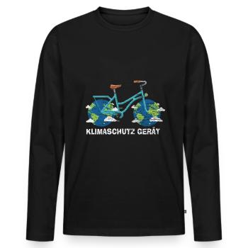 Umweltschutz Fridays for Future - Männer Premium Bio Langarmshirt - Schwarz - Vorne - Nico (187cm)