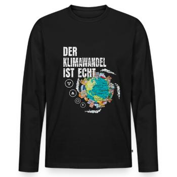 environmental Protection - Men's Premium Organic Long Sleeve Shirt - black - Front - Nico (187cm)