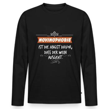 Wine toast - Men's Premium Organic Long Sleeve Shirt - black - Front - Nico (187cm)