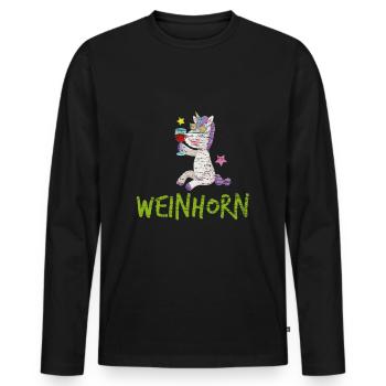 Wine bachelorette party JGA - Men's Premium Organic Long Sleeve Shirt - black - Front - Nico (187cm)