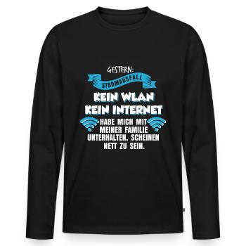 Stromausfall Internet - Männer Premium Bio Langarmshirt - Schwarz - Vorne - Nico (187cm)