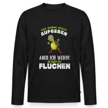 Sports Running Fitness Cursing Turtle - Men's Premium Organic Long Sleeve Shirt - black - Front - Nico (187cm)