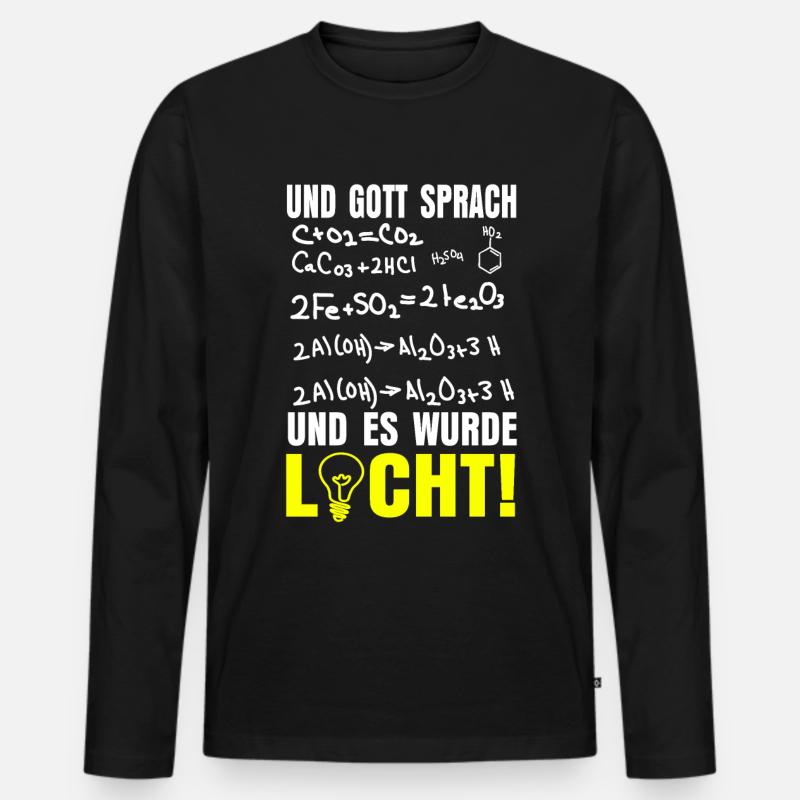 Physiker Formel Licht - Männer Premium Bio Langarmshirt - Schwarz