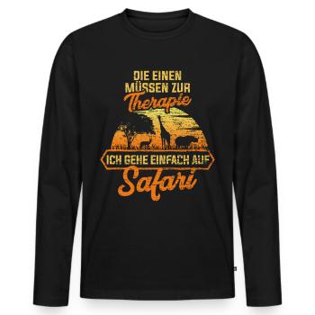 Safari Serengeti - Men's Premium Organic Long Sleeve Shirt - black - Front - Nico (187cm)