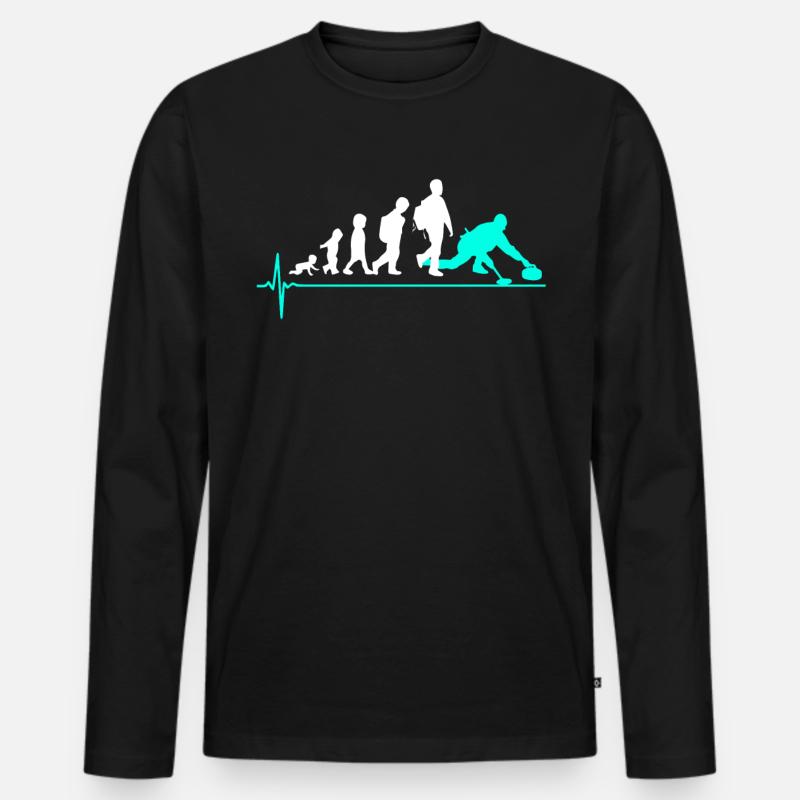 Curling - Männer Premium Bio Langarmshirt - Schwarz
