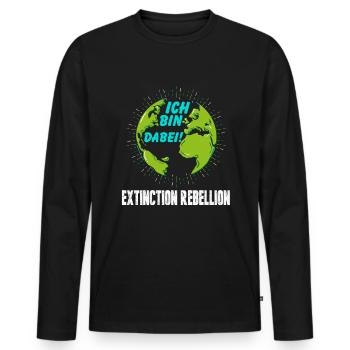 Count me in! Extinction Rebellion - Men's Premium Organic Long Sleeve Shirt - black - Front - Nico (187cm)