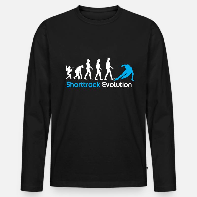 Shorttrack Evolution - Männer Premium Bio Langarmshirt - Schwarz