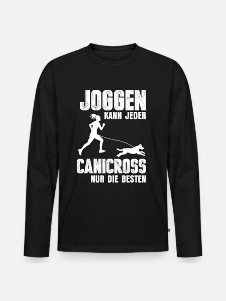 Jogging Canicross - Men's Premium Organic Long Sleeve Shirt - black