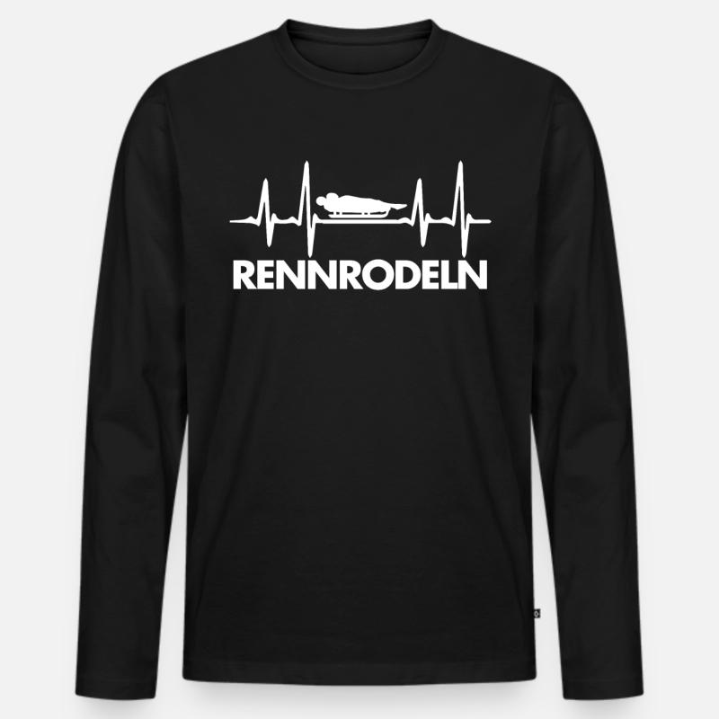 Rennrodeln - Männer Premium Bio Langarmshirt - Schwarz