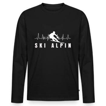Pistes de ski alpin - T-shirt manches longues Premium bio Homme - noir - Devant - Nico (187cm)