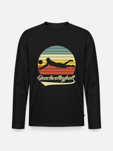 Beach volleyball retro - Men's Premium Organic Long Sleeve Shirt - black