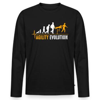 Agility Geburt - Männer Premium Bio Langarmshirt - Schwarz - Vorne - Nico (187cm)