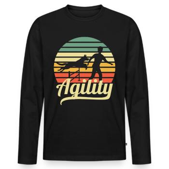 Agility - Männer Premium Bio Langarmshirt - Schwarz - Vorne - Nico (187cm)